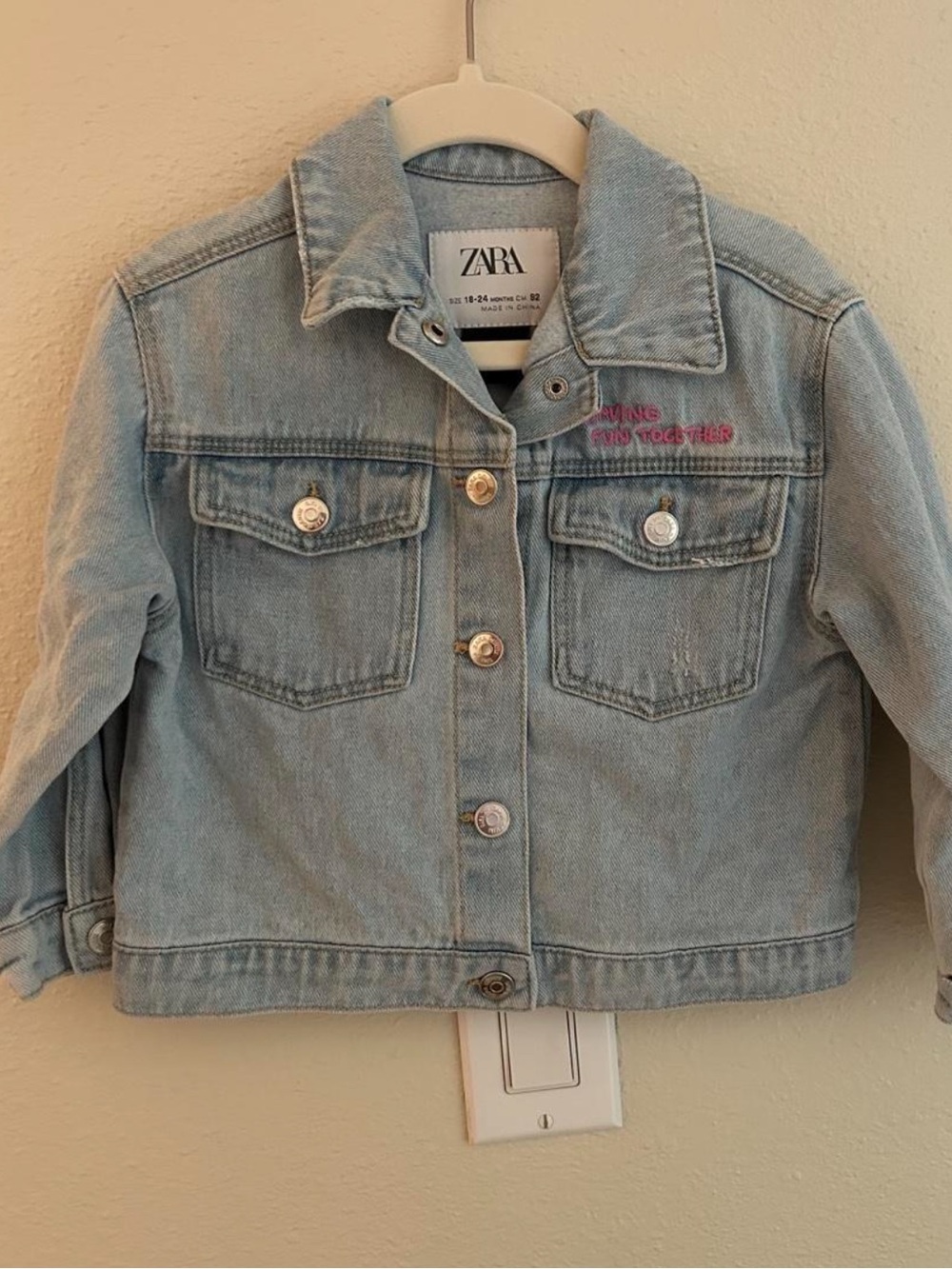 Zara Disney Minnie Mouse Denim Jacket Girls 18-24M